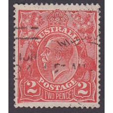 Australian    King George V    2d Red  Single Crown WMK 1st State Plate Variety 16L56